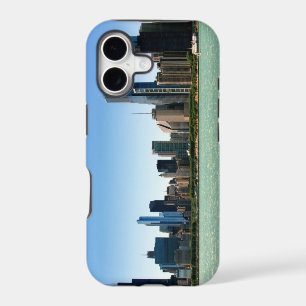 View of Chicago skyline by Lake Michigan