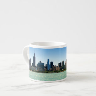 View of Chicago skyline by Lake Michigan Espresso Cup