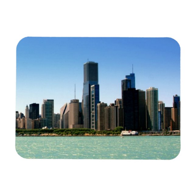 View of Chicago skyline by Lake Michigan Magnet (Horizontal)
