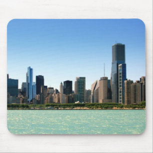 View of Chicago skyline by Lake Michigan Mouse Pad