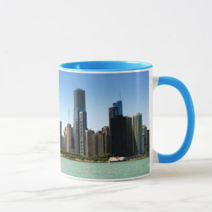 View of Chicago skyline by Lake Michigan Mug