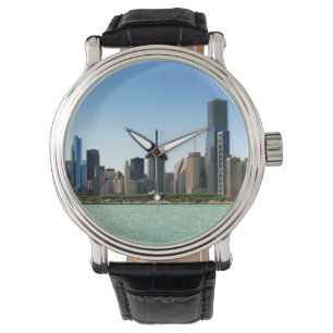 View of Chicago skyline by Lake Michigan Watch