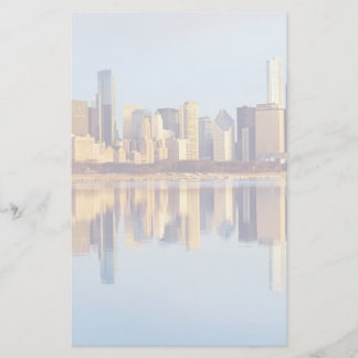 View of Chicago skyline with reflection