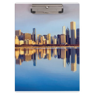 View of Chicago skyline with reflection Clipboard