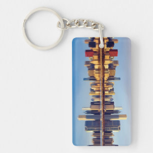 View of Chicago skyline with reflection Key Ring