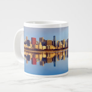 View of Chicago skyline with reflection Large Coffee Mug