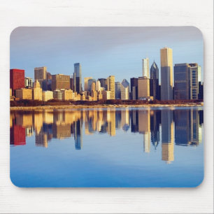 View of Chicago skyline with reflection Mouse Pad