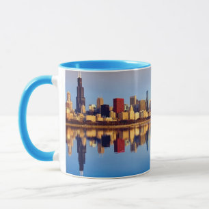 View of Chicago skyline with reflection Mug