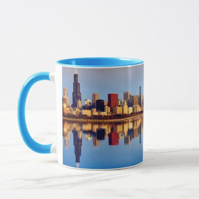 View of Chicago skyline with reflection Mug (Left)