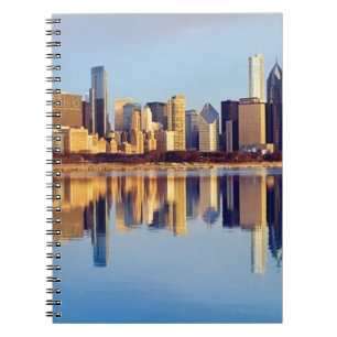 View of Chicago skyline with reflection Notebook