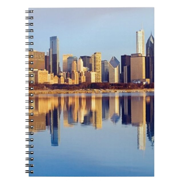 View of Chicago skyline with reflection Notebook (Front)