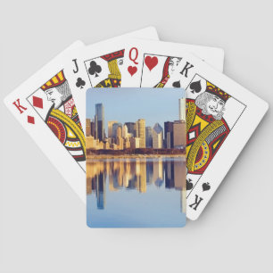 View of Chicago skyline with reflection Playing Cards