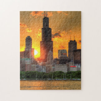 View of Chicago's skyline from  Adler Jigsaw Puzzle