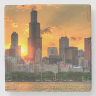 View of Chicago's skyline from Adler Stone Coaster