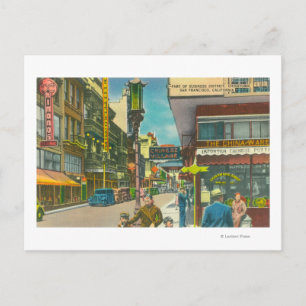 View of Chinatown Business Section Postcard