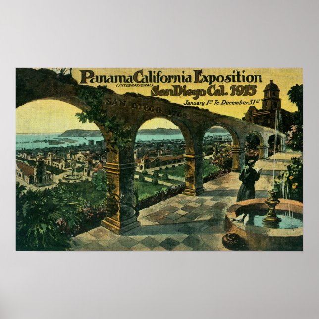 View of City from a Mission, Panama-CA Expo Poster (Front)