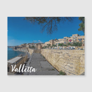 View of city wall and harbor in Valletta