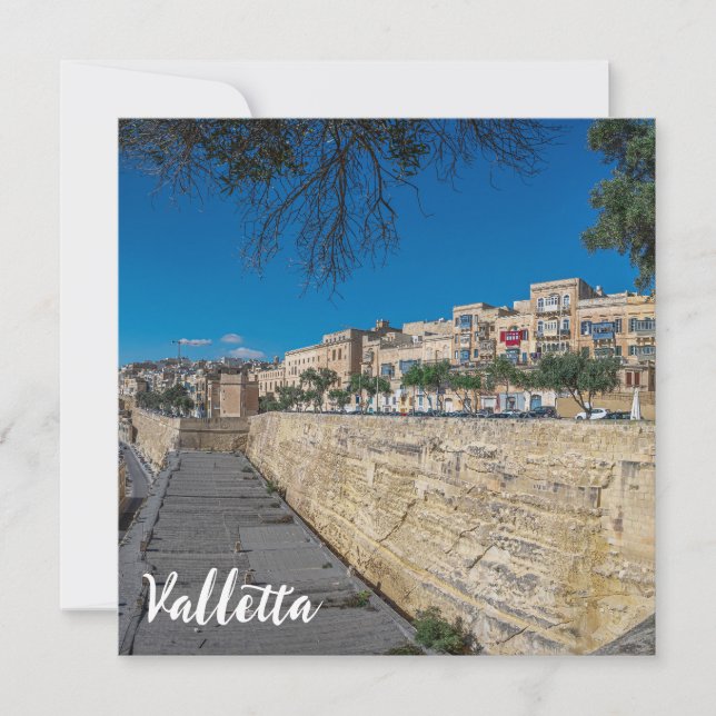 View of city wall and harbor in Valletta (Front)