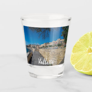View of city wall and harbor in Valletta Shot Glass