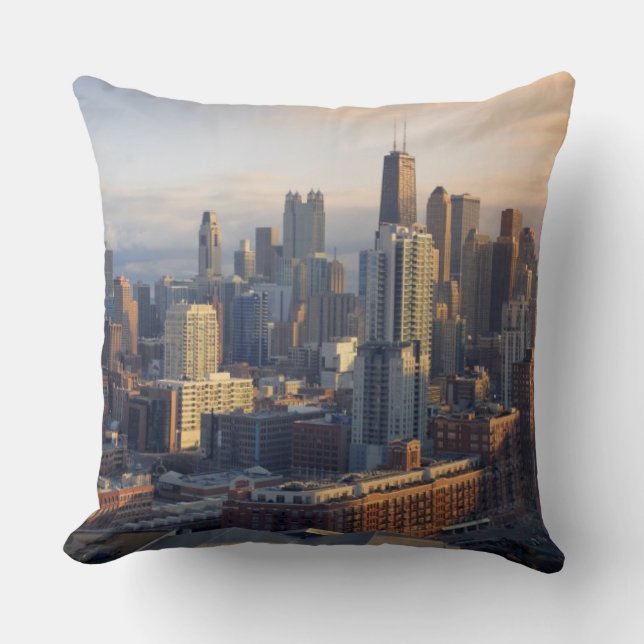 View of cityscape with fantastic light cushion (Front)