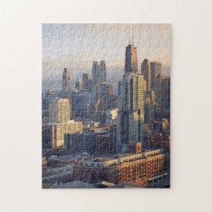 View of cityscape with fantastic light jigsaw puzzle