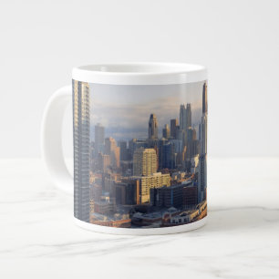 View of cityscape with fantastic light large coffee mug