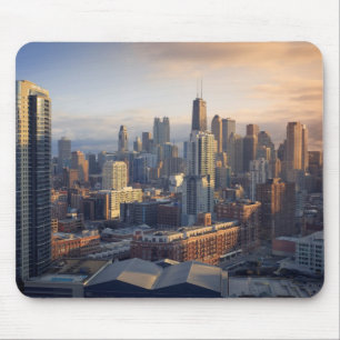 View of cityscape with fantastic light mouse pad