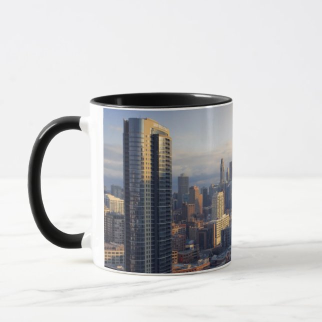 View of cityscape with fantastic light mug (Left)