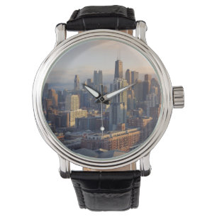 View of cityscape with fantastic light watch