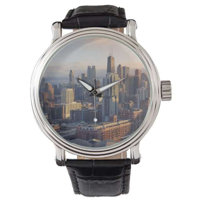 View of cityscape with fantastic light watch (Front)