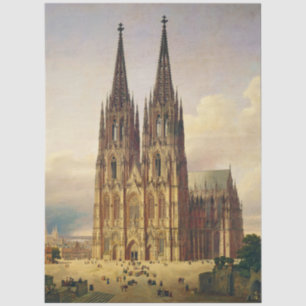 View of Cologne Cathedral Gothic majesty Tissue Paper