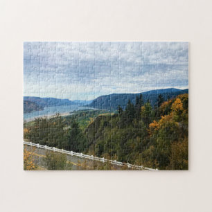 View of Columbia River, Columbia River Gorge, OR Jigsaw Puzzle
