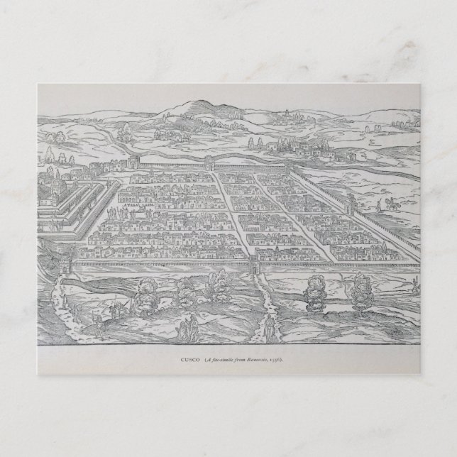 View of Cusco, from Ramusio, pub. 1556 Postcard (Front)
