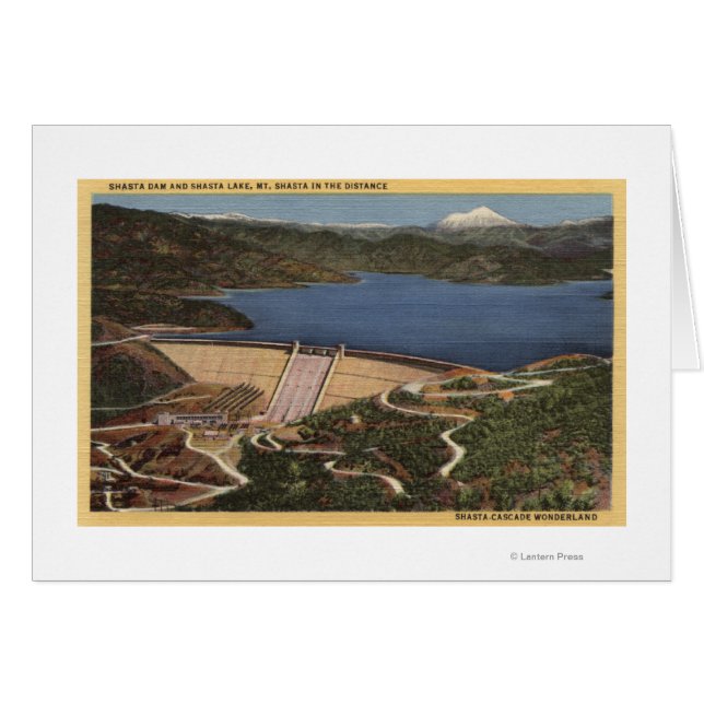 View of Dam, Lake, & Mt. Shasta in Distance (Front Horizontal)