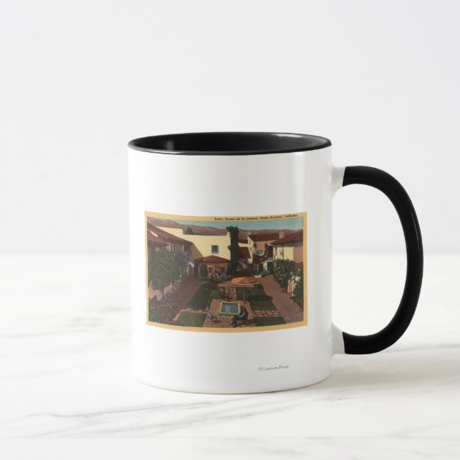 View of De la Guerra Patio & Shops Mug (Right)