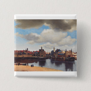 View of Delft by Johannes Vermeer 15 Cm Square Badge