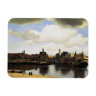 View of Delft by Johannes Vermeer Magnet