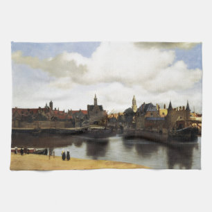 View of Delft by Johannes Vermeer Tea Towel