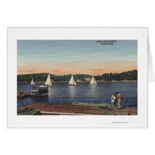 View of Dock, Lake, & Sailboats