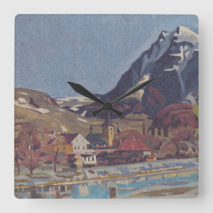 View of Dolný Kubín by Arnold Peter Weisz Square Wall Clock