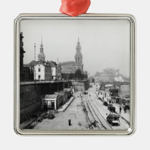View of Dresden from the Bruehlsche Terrasse Metal Tree Decoration
