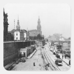 View of Dresden from the Bruehlsche Terrasse Square Sticker