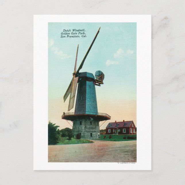 View of Dutch Windmill at Golden Gate Park Postcard (Front)