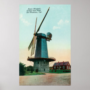 View of Dutch Windmill at Golden Gate Park Poster