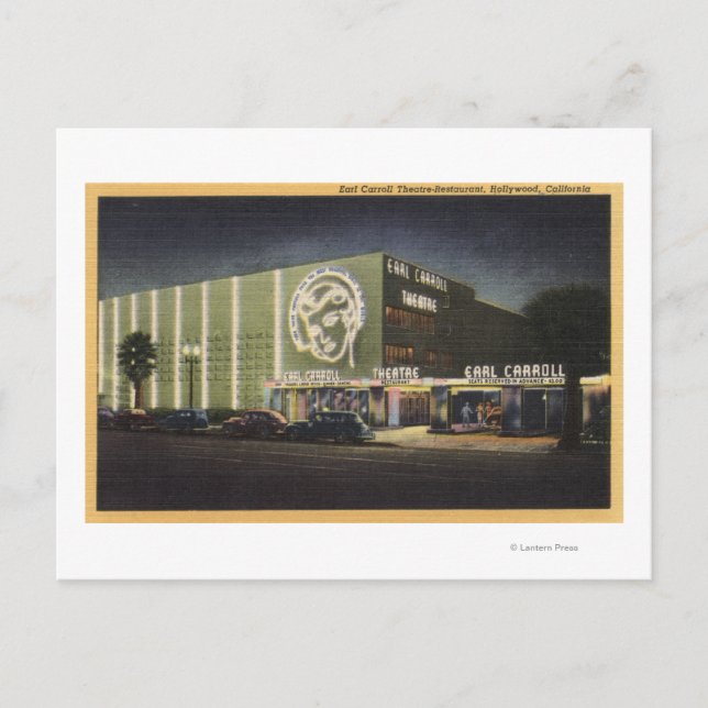 View of Earl Carroll Theatre-Restaurant Postcard (Front)