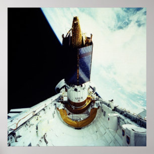 View of Earth and Space Shuttle Atlantis Payload Poster