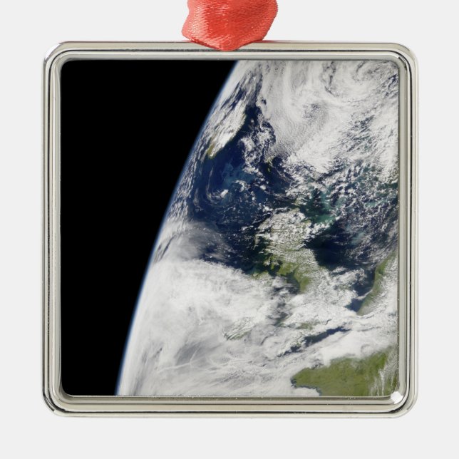 View of Earth from space Metal Tree Decoration (Front)