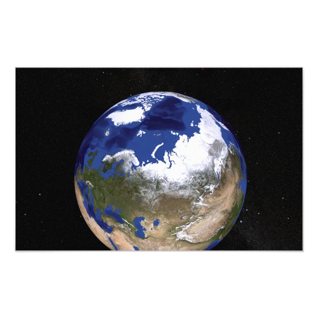 View of Earth showing the Arctic region Photo Print (Front)