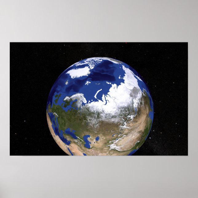 View of Earth showing the Arctic region Poster (Front)