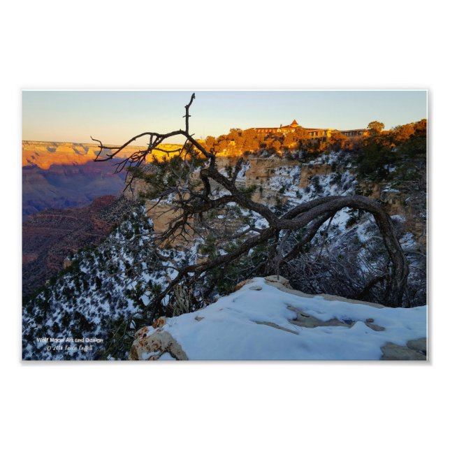 View of El Tovar hotel overlooking Grand Canyon Photo Print (Front)